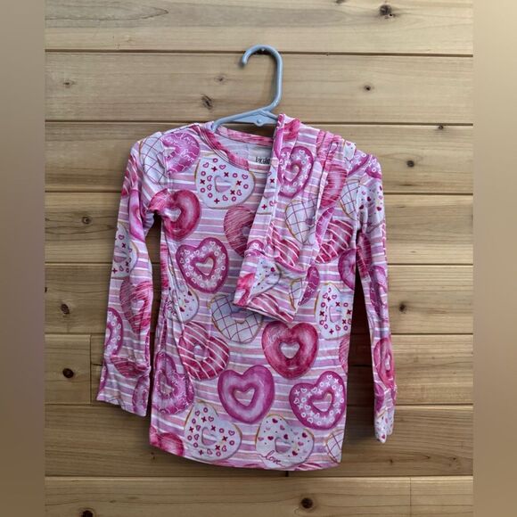 Birdie Bean Size 3T Bamboo Pink Hearts Valentine’s Day Long Sleeve Pajamas - Picture 1 of 8